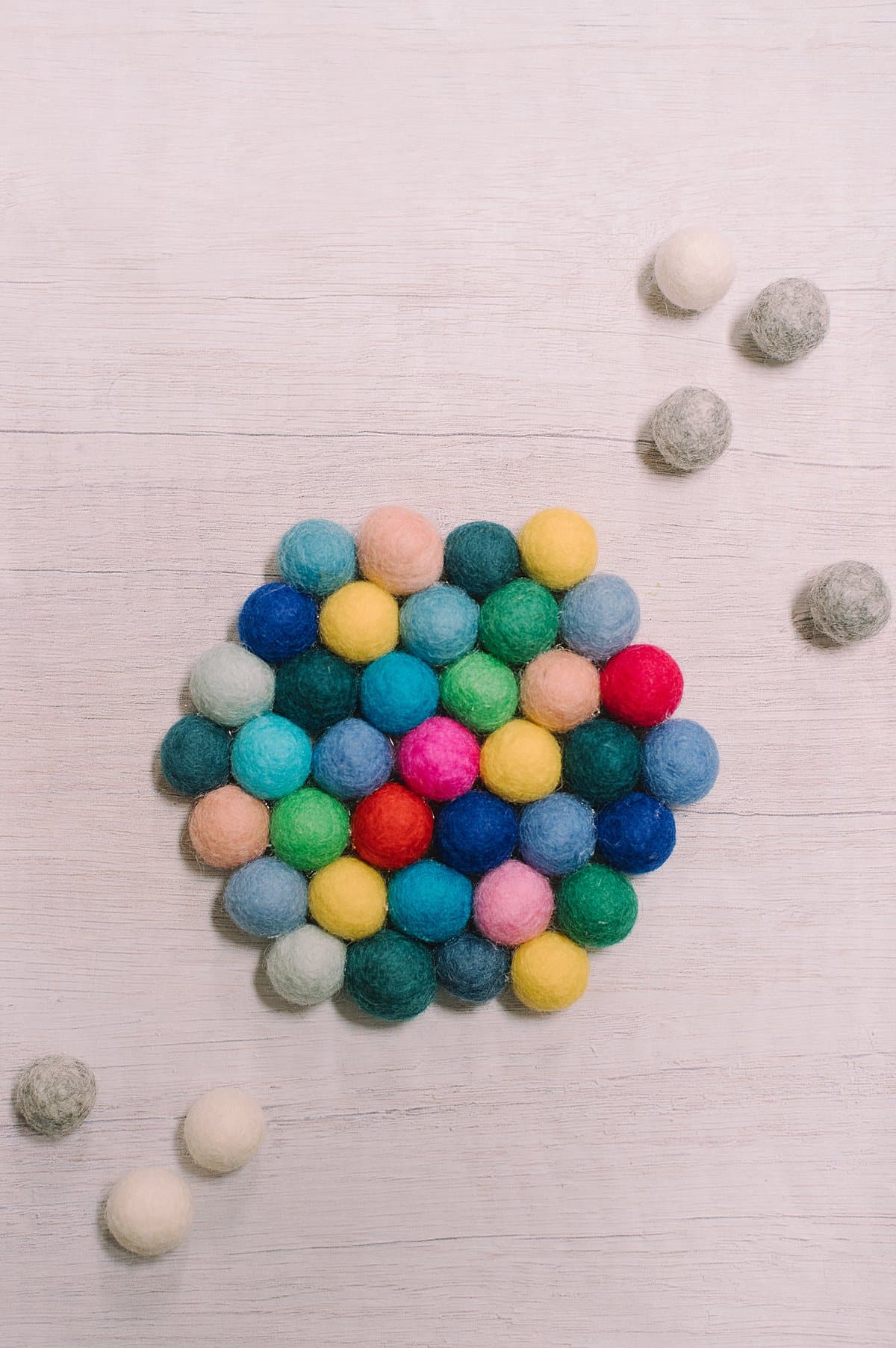 DIY Wool Felt Ball Coasters