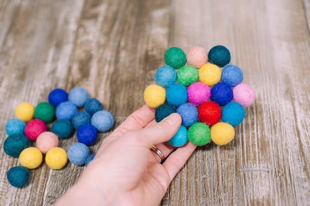 How to Make a Felt Ball Coaster DIY Felt Ball Trivet