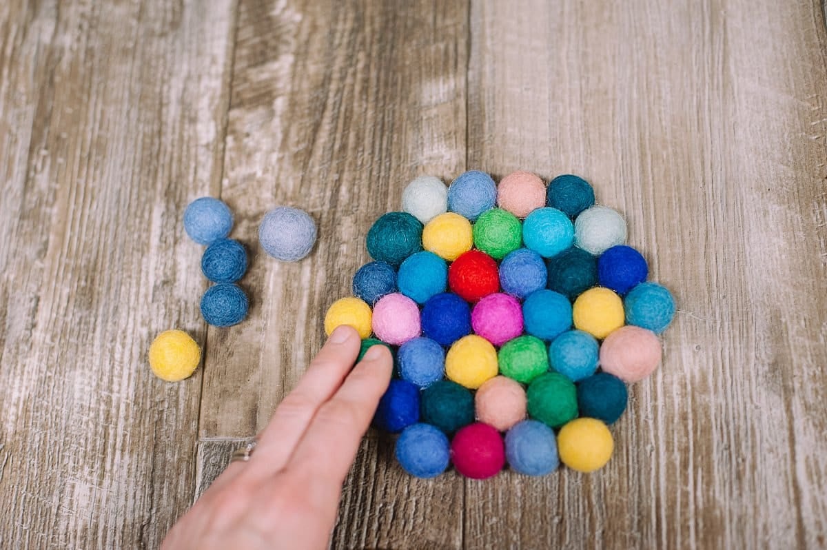 DIY felt ball trivet