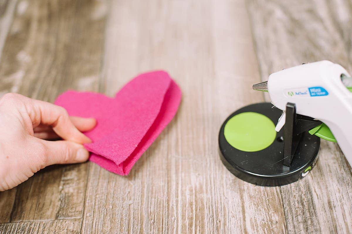 Valentine's day hearts made with felt.