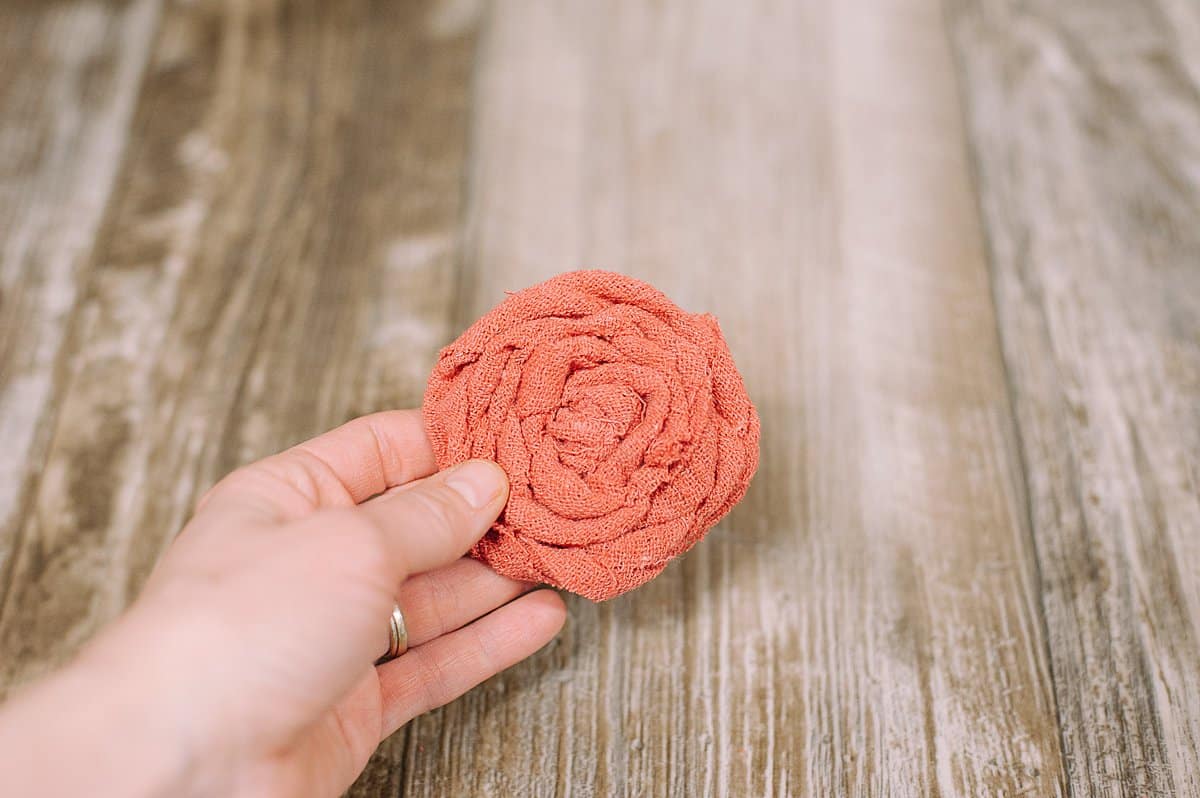 make the fabric rosette bigger by adding more fabric