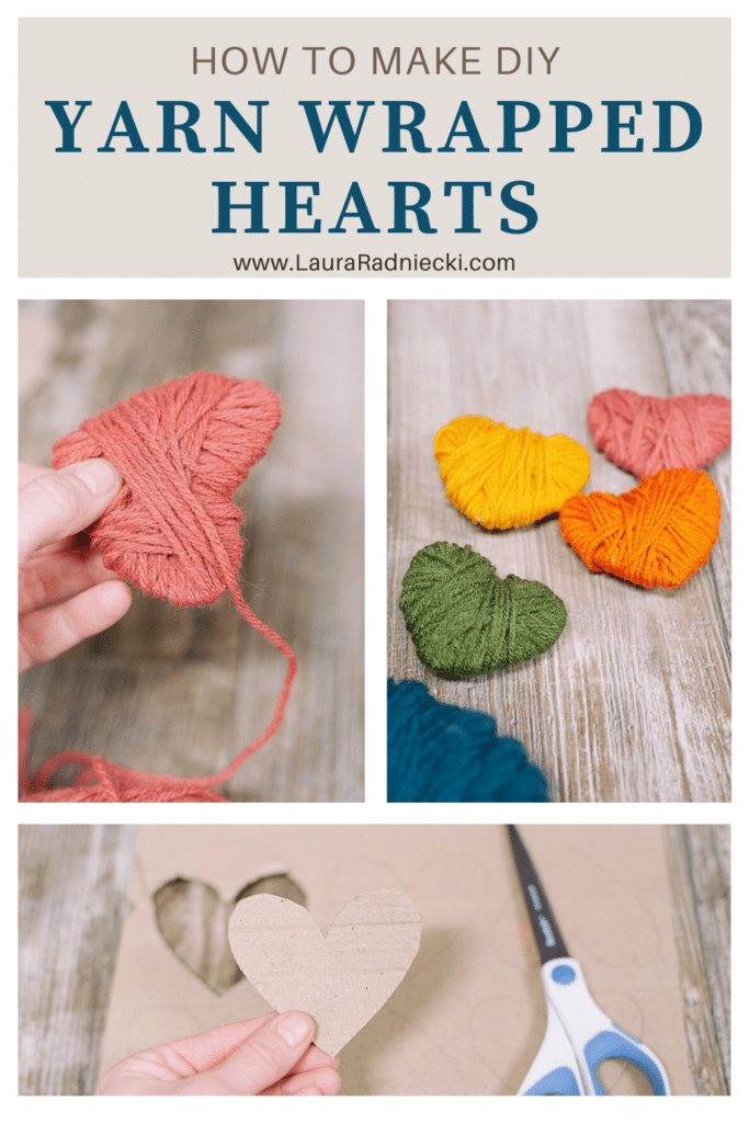How to Make Yarn Wrapped Hearts DIY Yarn Hearts