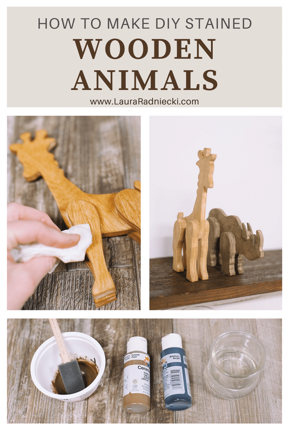 How to Make DIY Stained Wooden Animals