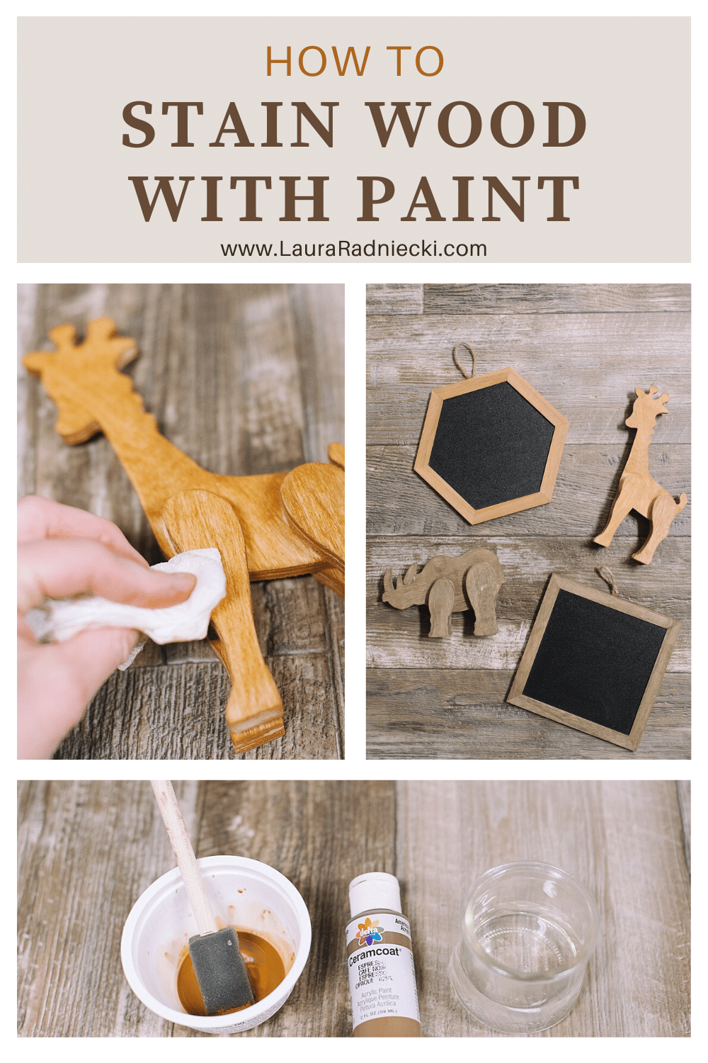 How to Stain Wood with Paint  Staining Wood Using Craft Paint