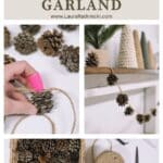 How to make a pinecone garland using clean pinecones and twine. It's the perfect garland for fall!