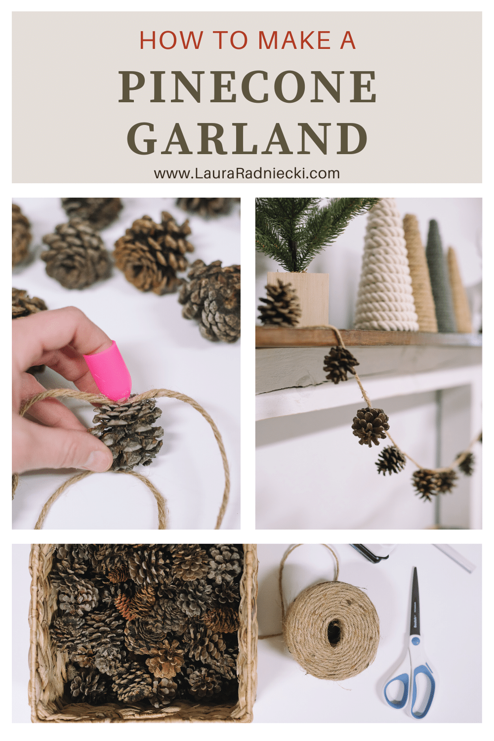 How to Make a Pinecone Garland for Christmas.