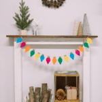 how to make a DIY felt lightbulb garland for Christmas with felt, burlap, twine, and hot glue