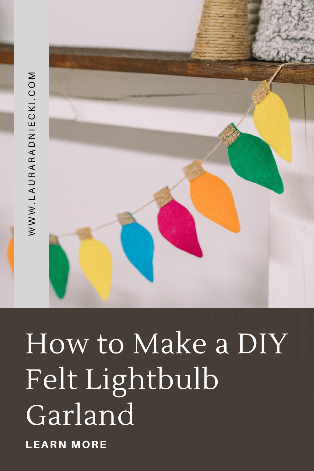 DIY Felt Lightbulb Garland for Christmas