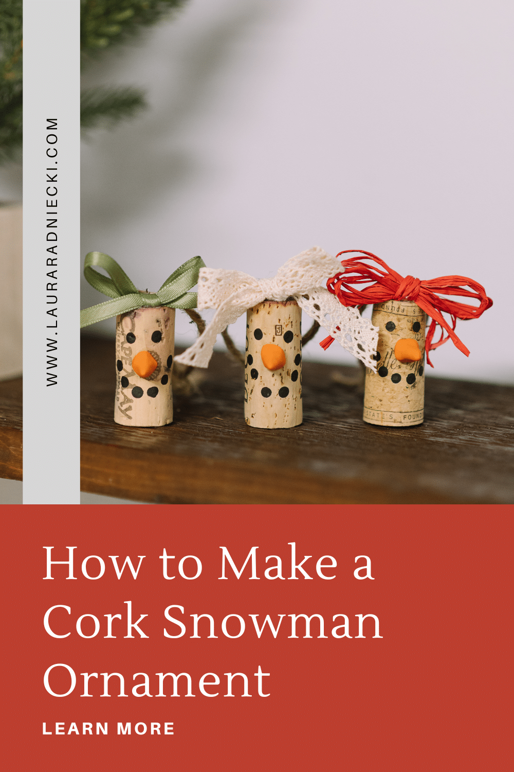 How to Make a Cork Snowman Ornament