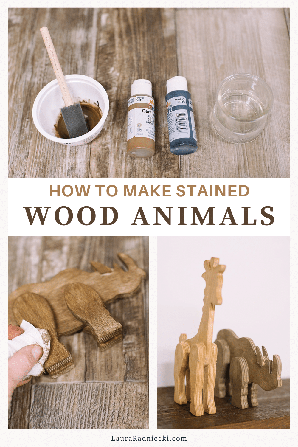 DIY Stained Wooden Animals