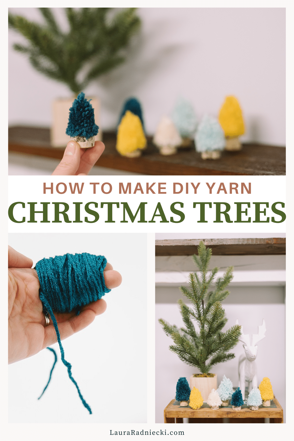 How to Make DIY Yarn Pompom Trees