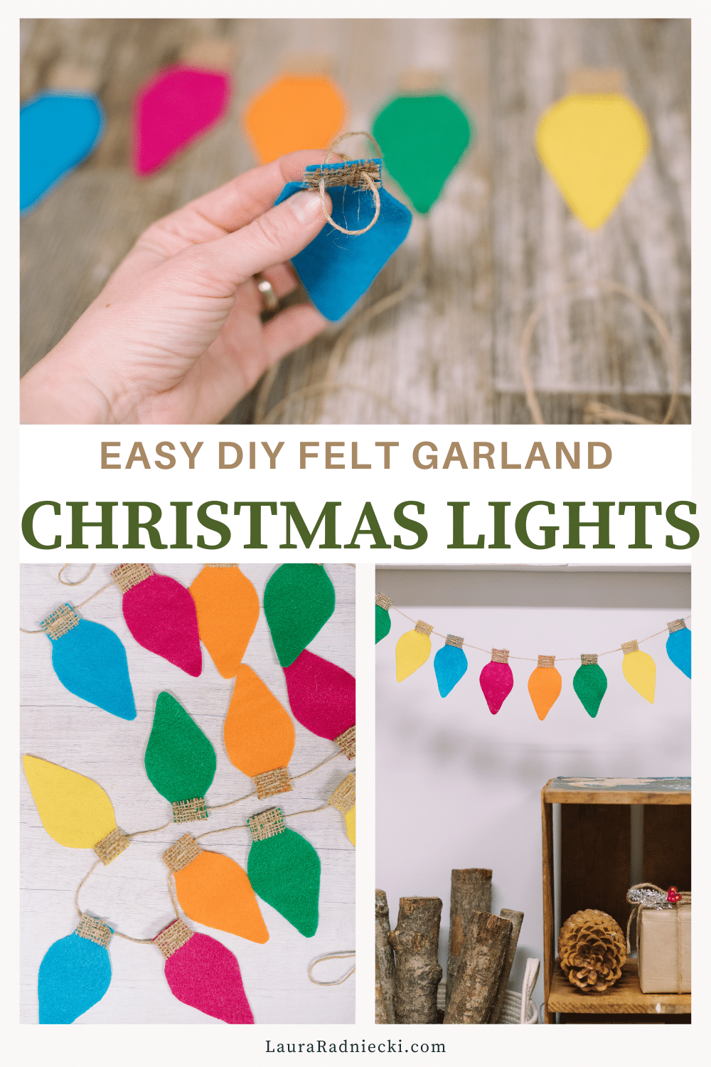 DIY Felt Lightbulb Garland for Christmas