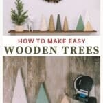 Learn how to make DIY wood trees for Christmas with wood boards and spray paint. These wooden Christmas trees are a simple, rustic, humble holiday decor idea, perfect for your mantel.