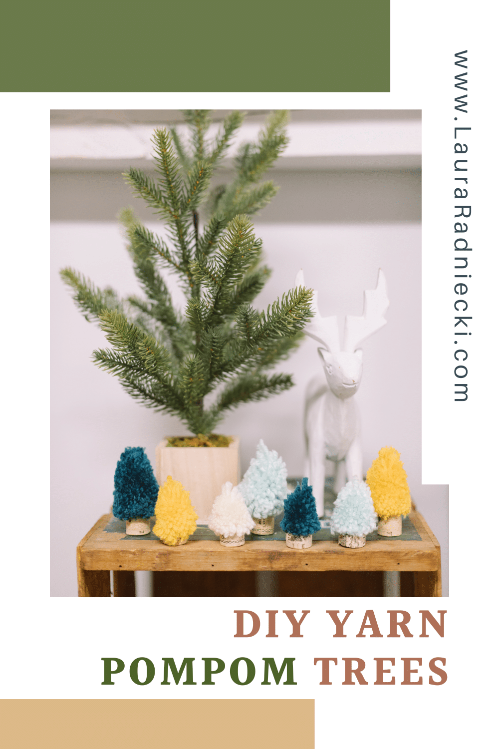 How to Make DIY Yarn Pompom Trees