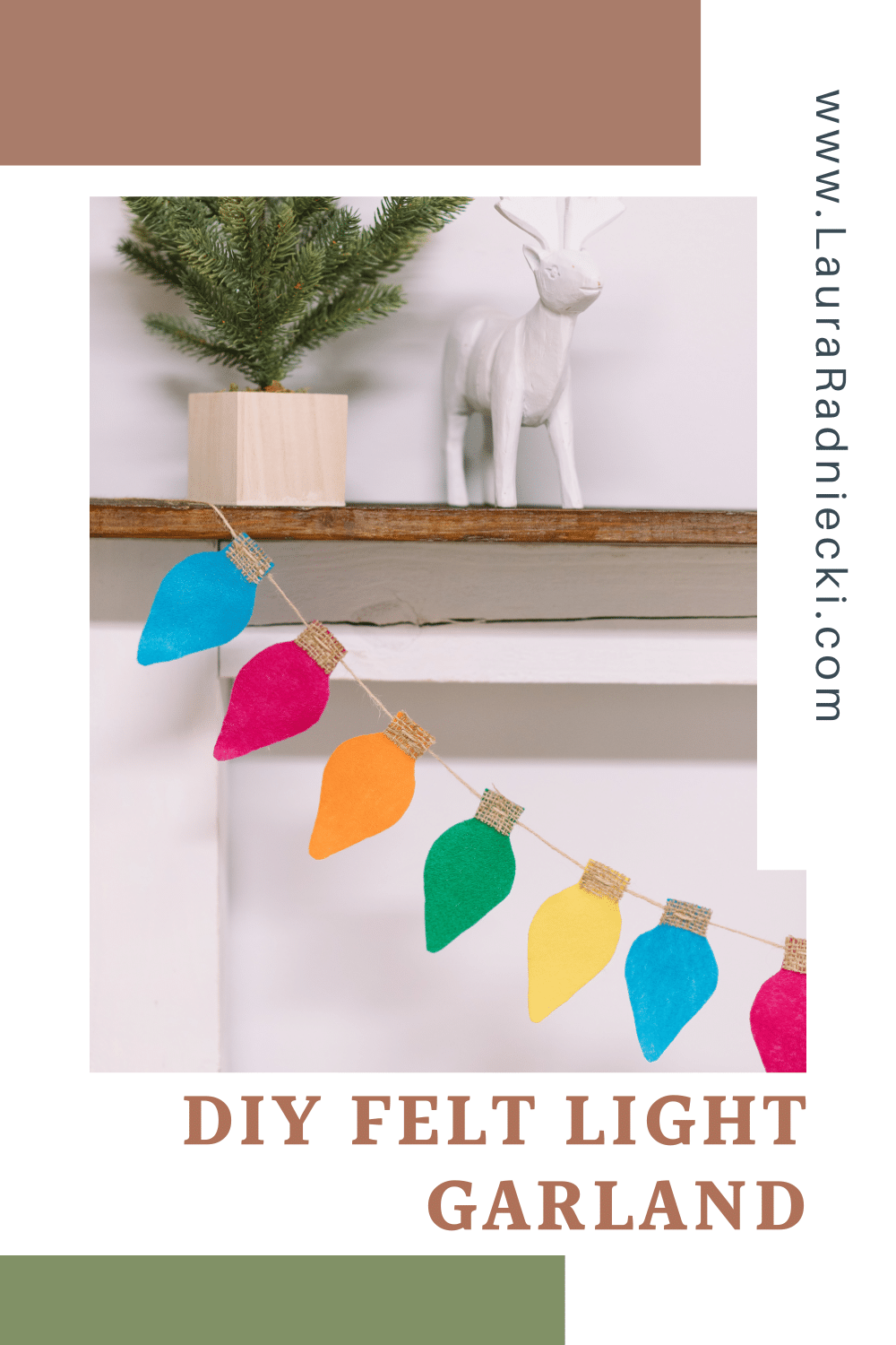 DIY Felt Lightbulb Garland for Christmas