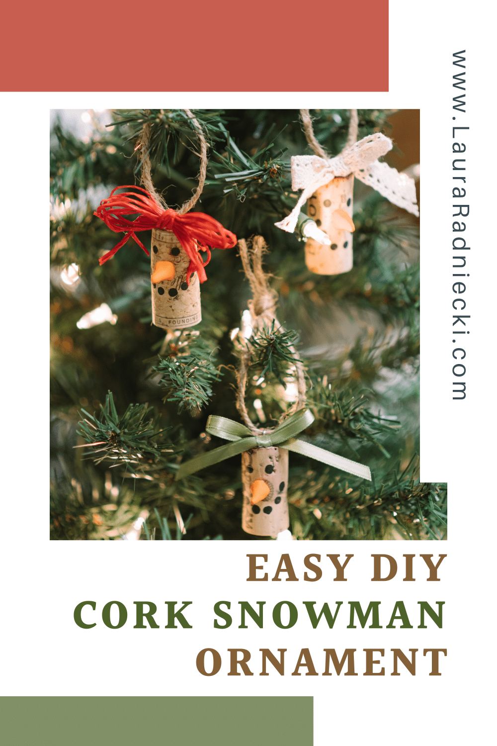 How to Make a Cork Snowman Ornament