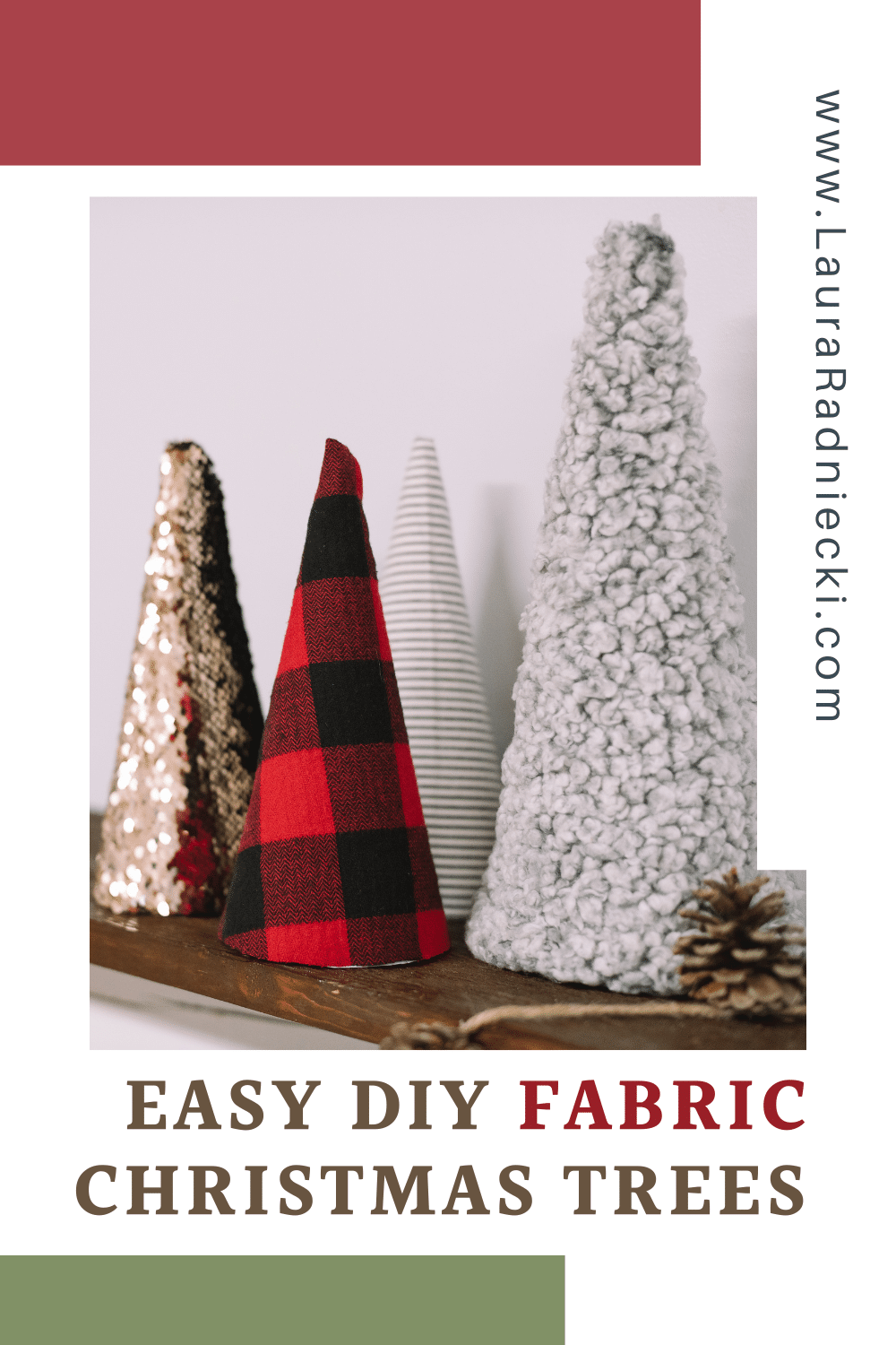 DIY Christmas Trees with Paper Cones and Fabric