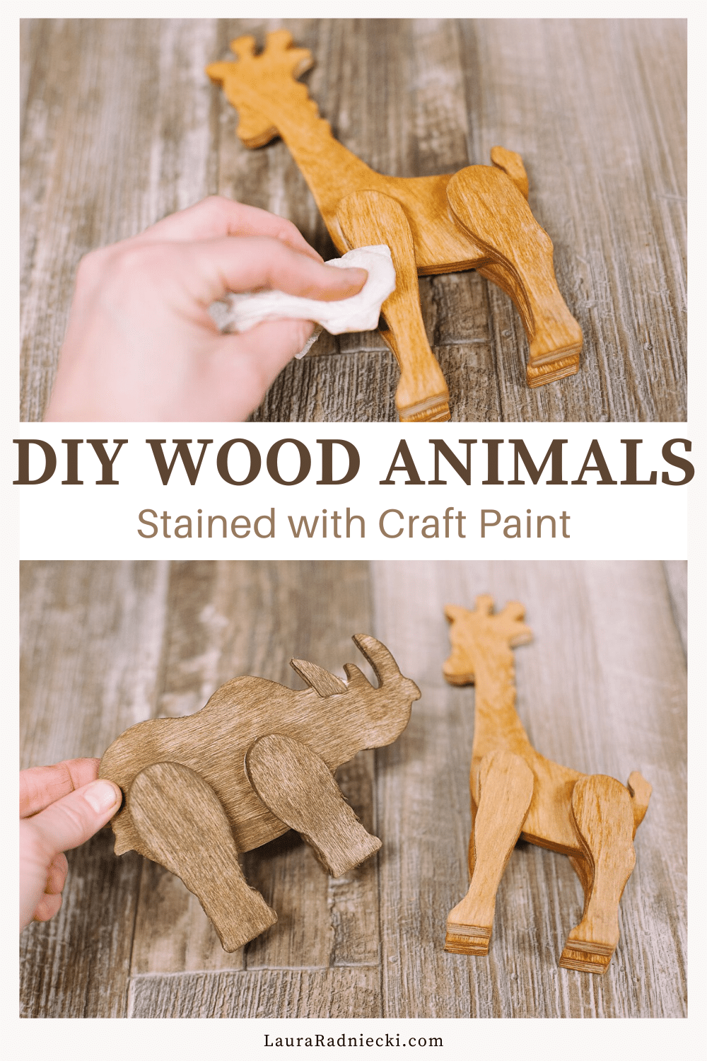 DIY Stained Wooden Animals