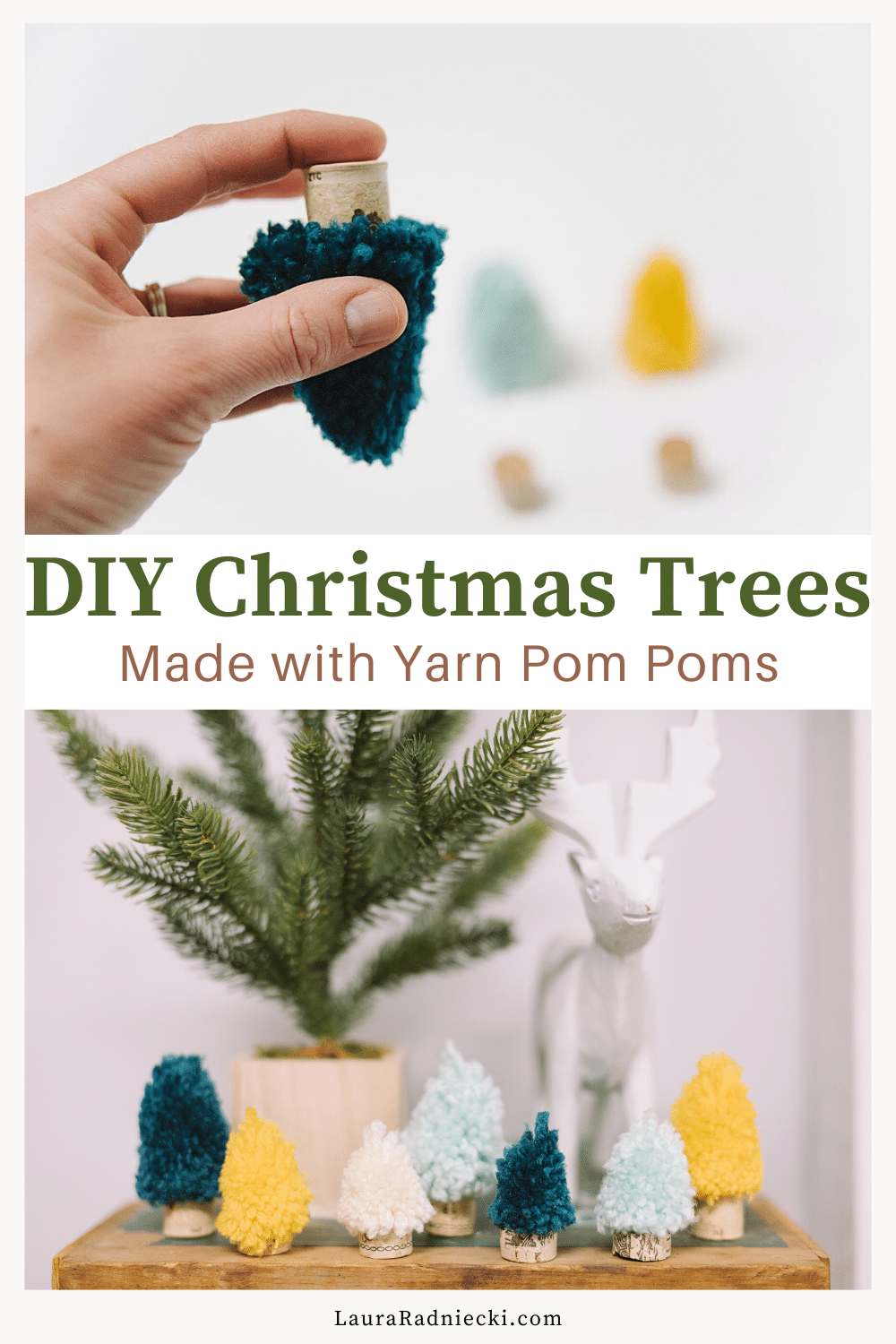 How to Make DIY Yarn Pompom Trees