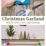 How to make a DIY felt lightbulb garland for Christmas.