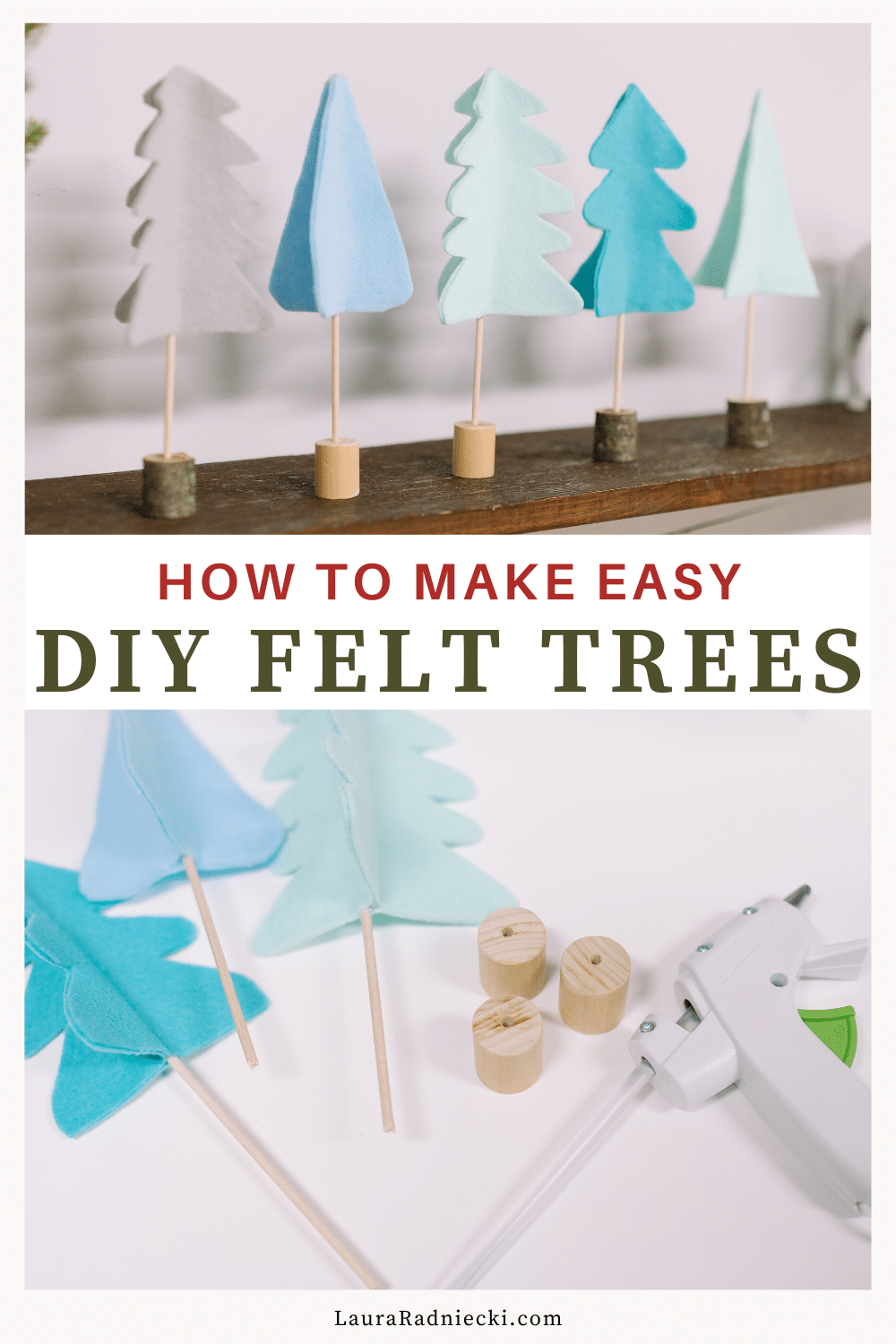 how to make felt trees for the holidays - Scandinavian and minimalist