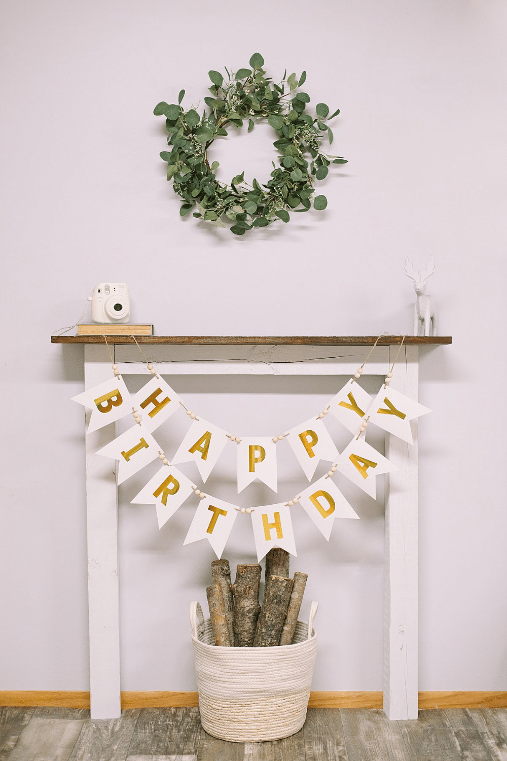 DIY Happy Birthday Banner with Twine and Wood Beads