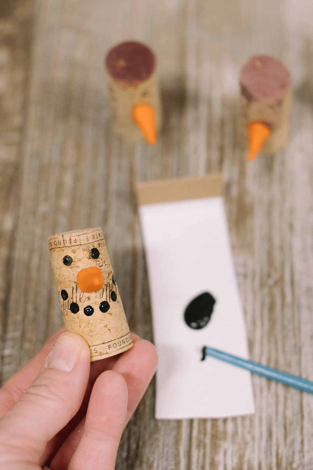 How to Make a Cork Snowman Ornament