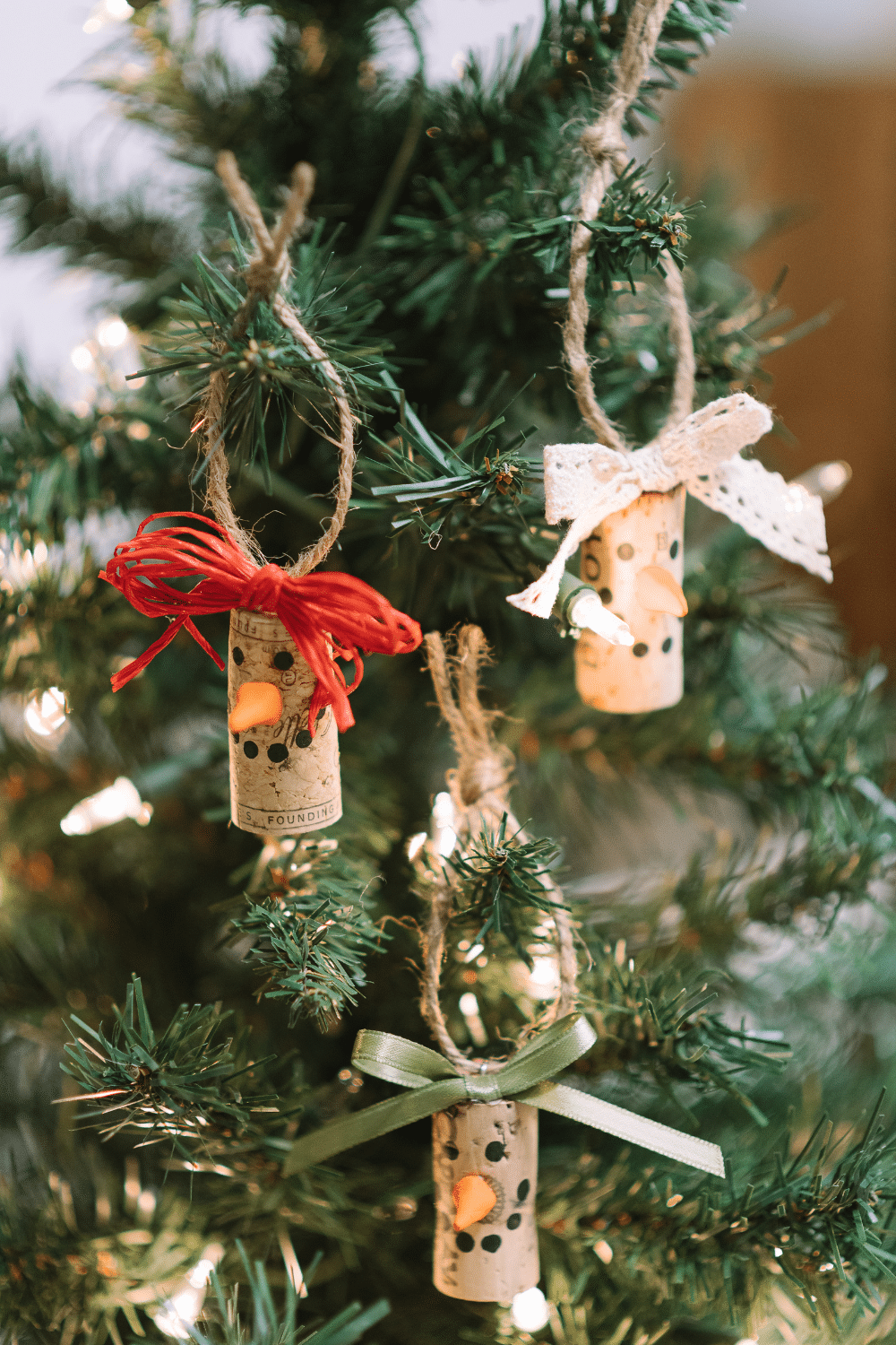 How to Make a Cork Snowman Ornament