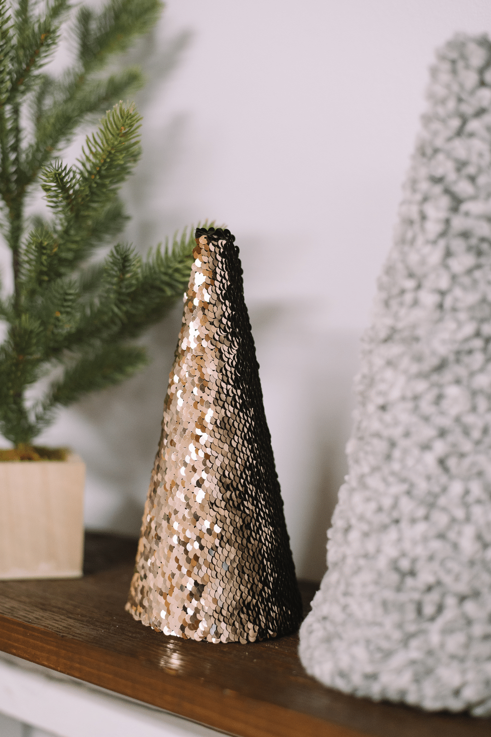 DIY Christmas Trees with Paper Cones and Fabric