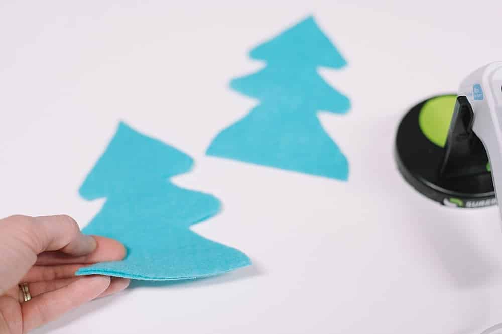 cut felt tree shapes