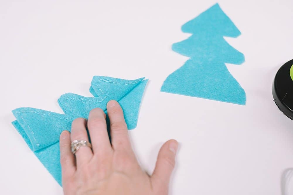 cut felt tree shapes