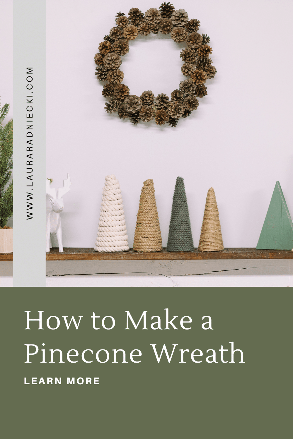 How to Make a Pinecone Wreath for Christmas | Winter Decor