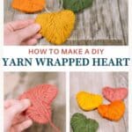 How to make yarn-wrapped hearts.