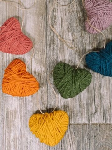 How to Make a Yarn Wrapped Heart Garland