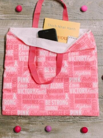 DIY Tote Bag with Breast Cancer Hand Towel