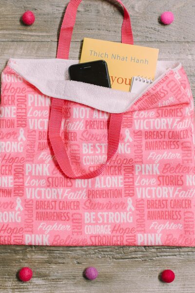 DIY Tote Bag with Breast Cancer Hand Towel