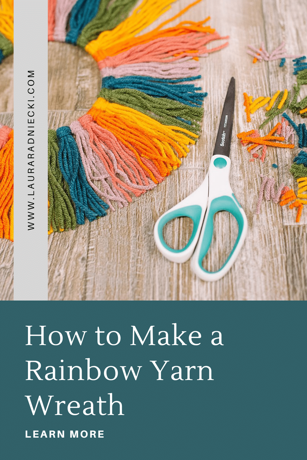 How to Make a Wreath with Rainbow Yarn