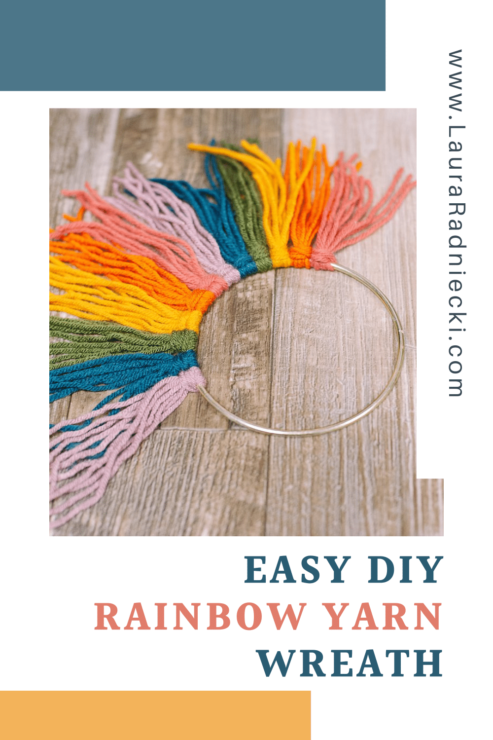 How to Make a Wreath with Rainbow Yarn