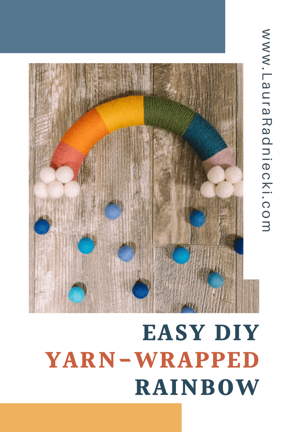 How to Make a Yarn Wrapped Rainbow