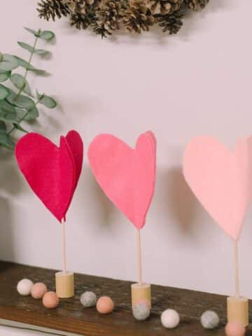 How to make felt heart trees for Valentine's Day.