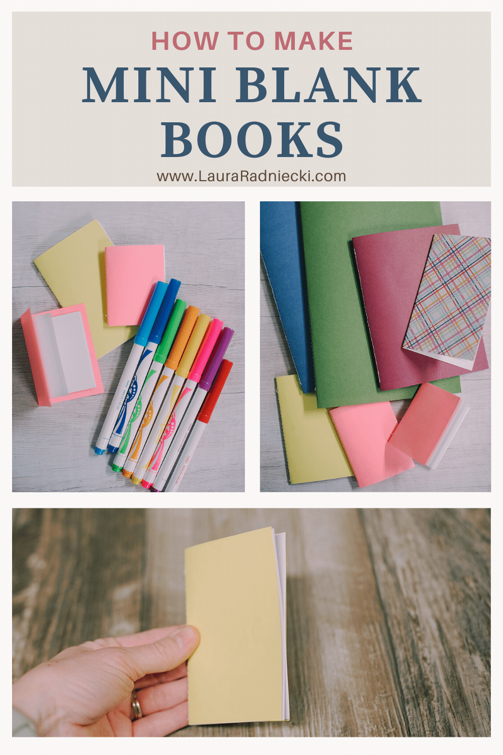 mini blank books made with white printer paper