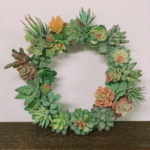 How to Make a DIY Succulent Wreath using faux succulents
