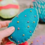 Learn how to make felt Easter eggs with a blanket stitch edge and embroidery detail.