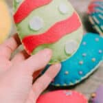 Learn how to make felt Easter eggs with a blanket stitch edge and embroidery detail.