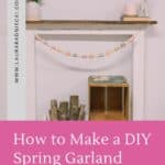 How to make a spring garland with wooden beads and pastel thread spools.
