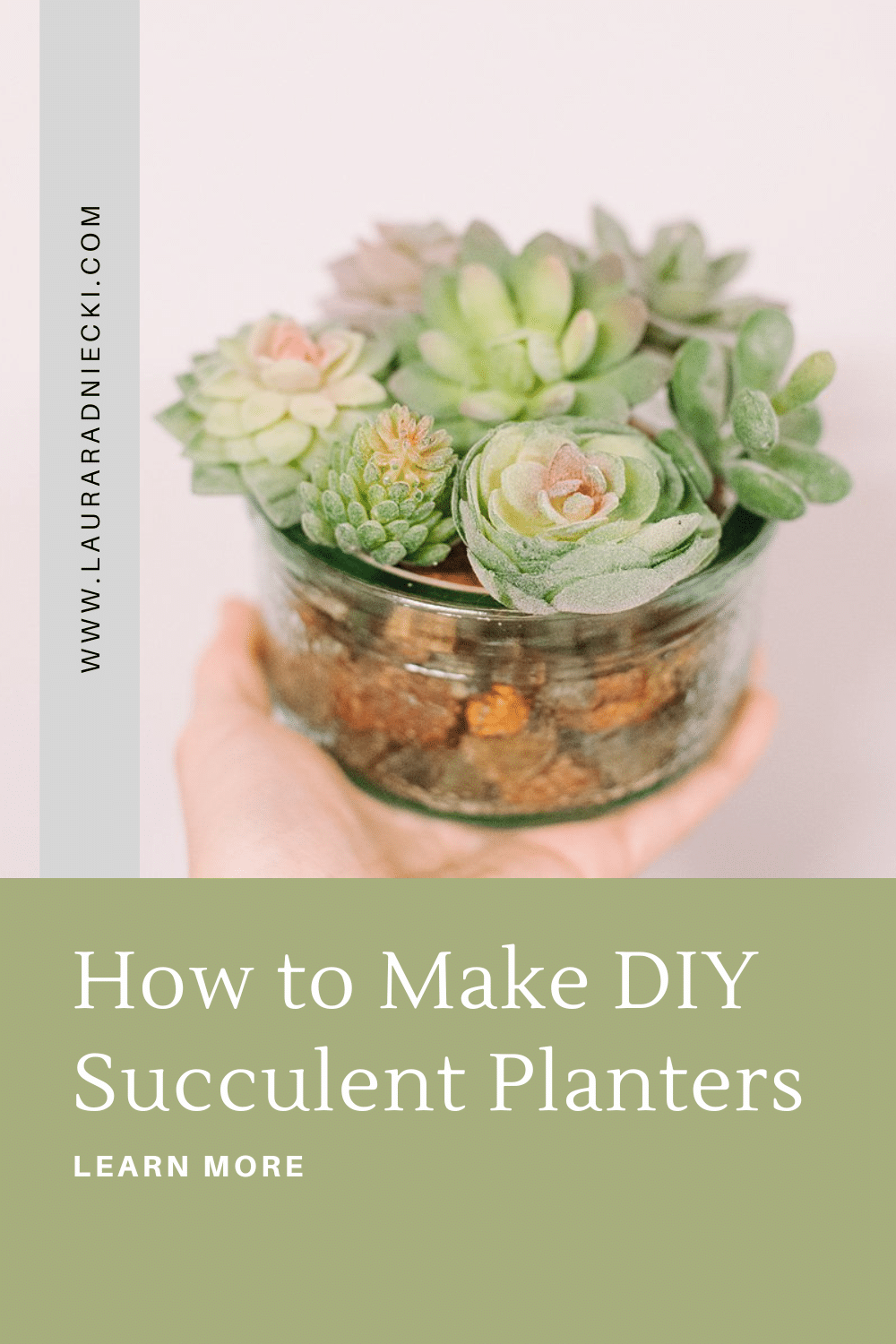 How to Make DIY Succulent Planters with recycled containers and faux succulents