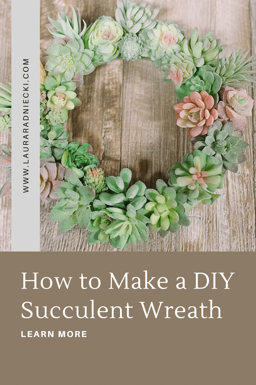 How to Make a DIY Succulent Wreath using faux succulents