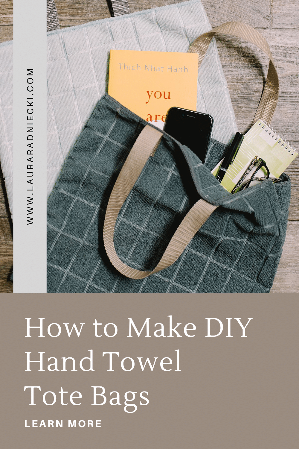 How to Make Tote Bags from Hand Towels from the Dollar Store