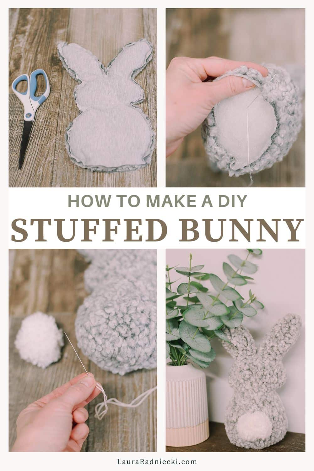 Homeade Stuffed Rabbit How to Make a DIY Stuffed Bunny for Kids | Easy Easter Decor