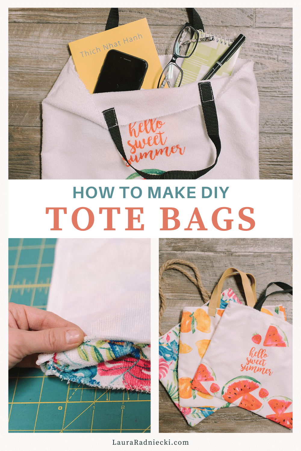 DIY Dollar Store Hand Towel Tote Bags